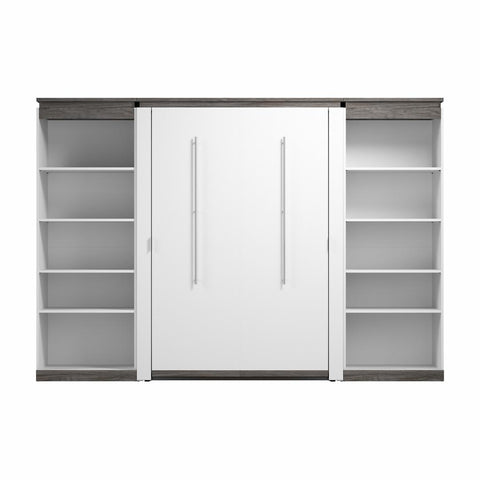 Lit escamotable double avec étagères (120L)