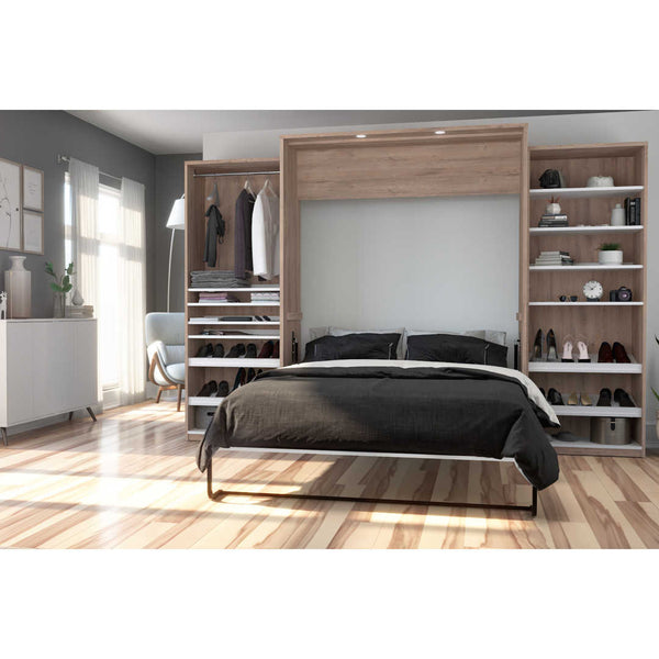Grand lit escamotable avec 2 organisateurs de garde-robe (125L)