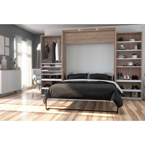 Grand lit escamotable avec 2 organisateurs de garde-robe (125L)