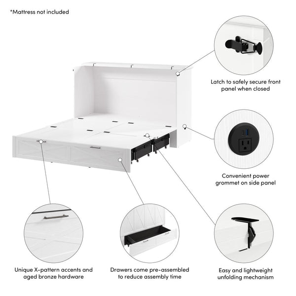 Grand lit armoire avec tiroir coulissant 65L