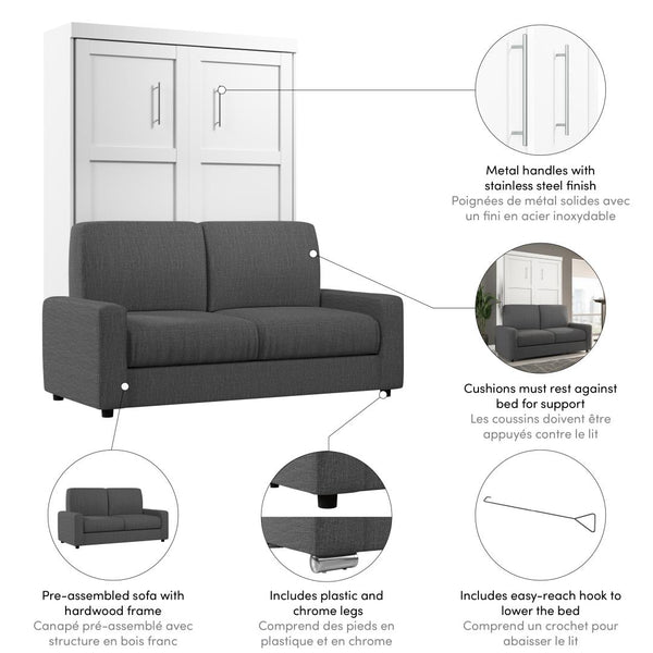 Lit escamotable double avec canapé (73L)