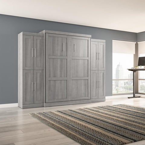 Grand lit escamotable avec armoires (115L)