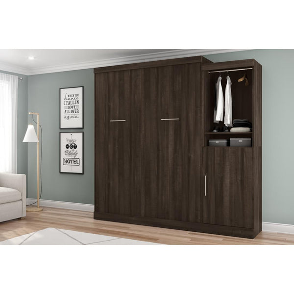 Grand lit escamotable avec organisateur de garde-robe avec portes (90L)