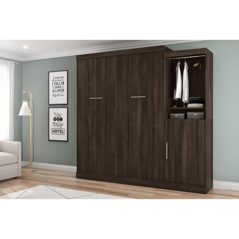 Grand lit escamotable avec organisateur de garde-robe avec portes (90L)