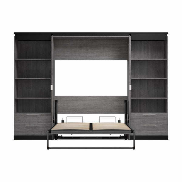 Full Murphy Bed with Shelves and Drawers (120W)