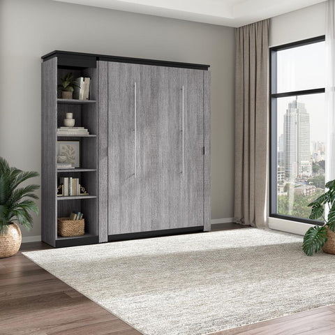 Lit escamotable double avec étagère (81L)