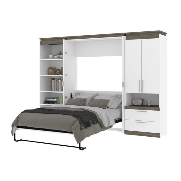Lit escamotable deux places (double) avec rangement multifonctionnel (119L)