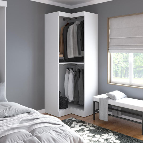 Contemporary Corner Closet System, 33W x 33D
