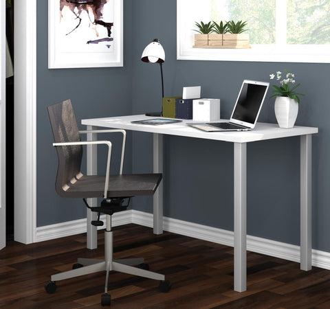 Table de bureau 48L avec pattes de métal carrées