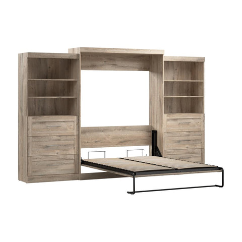 Grand lit escamotable et 2 étagères avec tiroirs (136L)