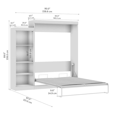 Queen Murphy Bed with Closet Organizer (90W)