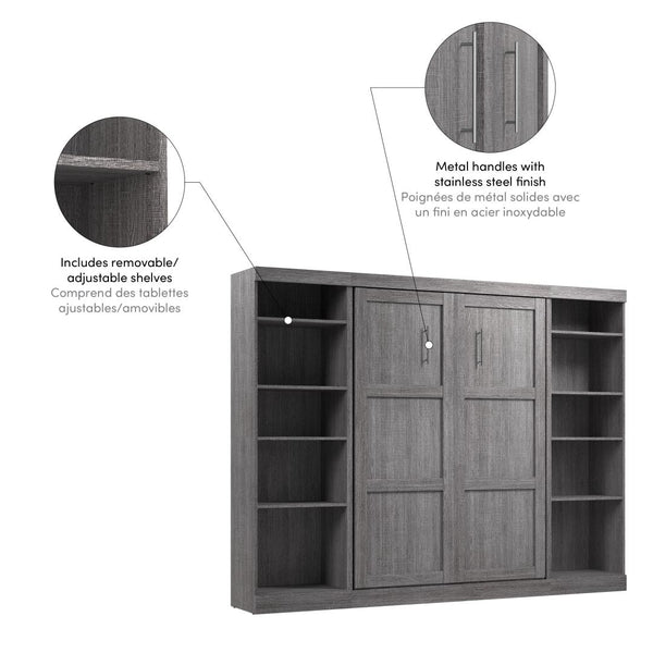 Full Murphy Bed with 2 Shelving Units (109W)