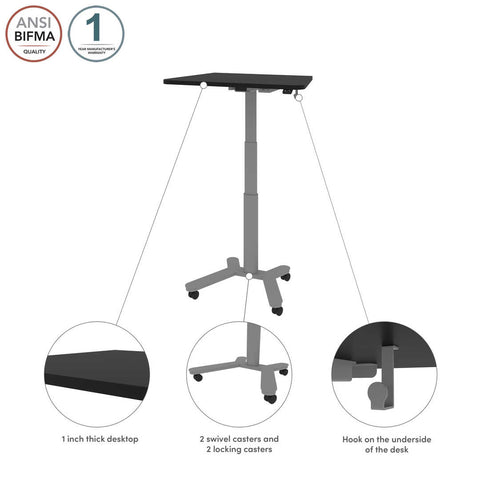 Petit bureau assis-debout 36L x 24P