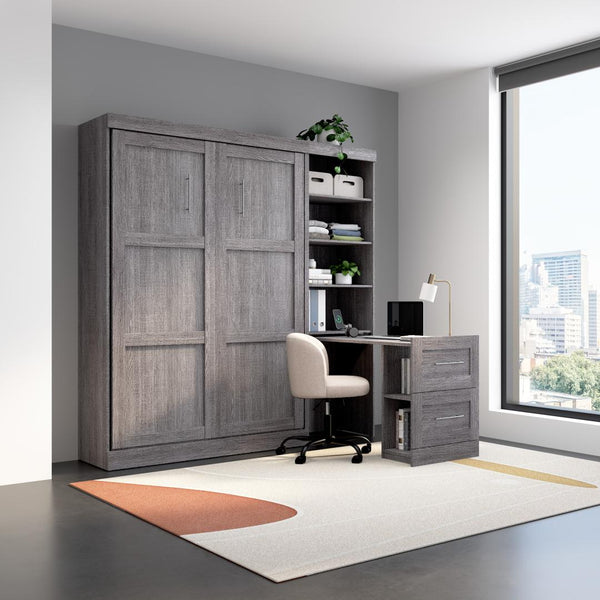 84W Full Size Murphy Bed with Pull-Out Desk