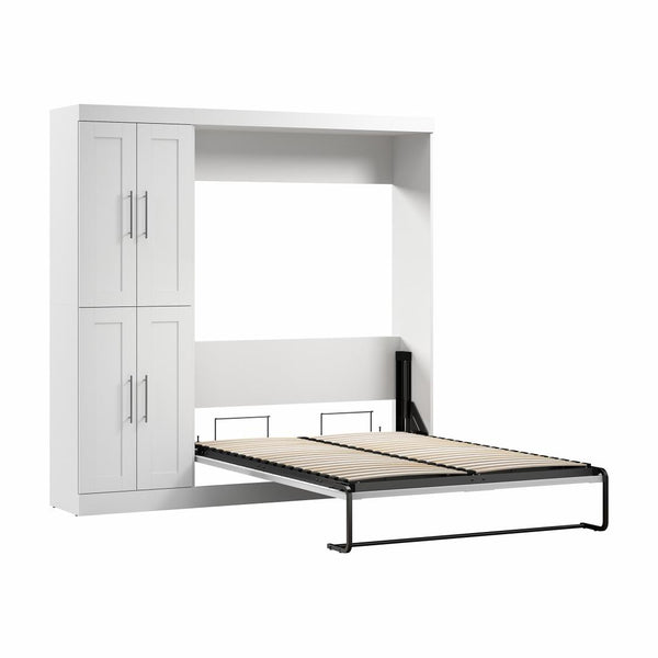 Lit escamotable double avec organisateur de garde-robe (84L)
