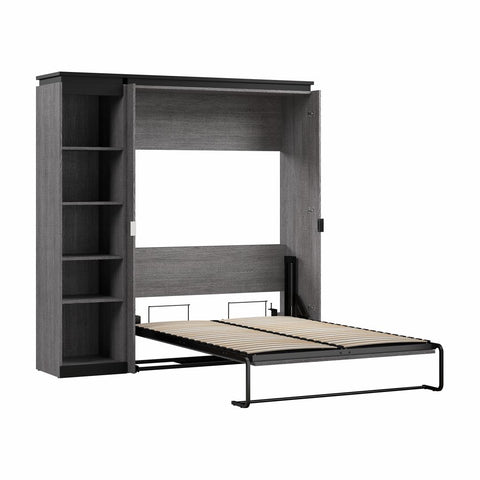Lit escamotable double avec étagère (81L)