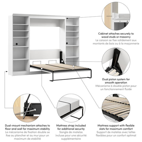 Full Murphy Bed and 2 Closet Organizers (109W)