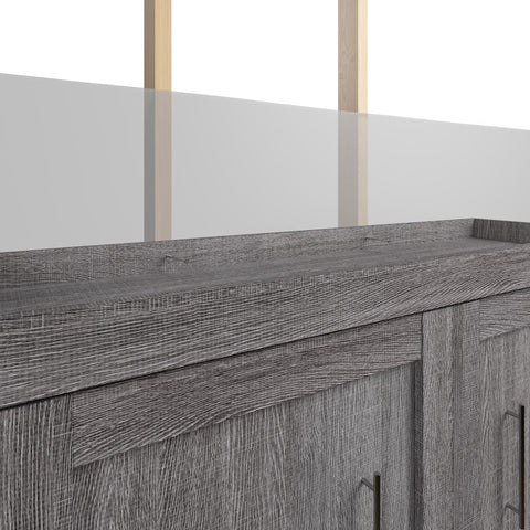 Queen Murphy Bed with Open and Concealed Storage (126W)