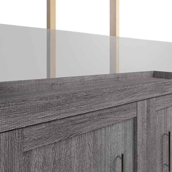 Queen Murphy Bed with Open and Concealed Storage (126W)