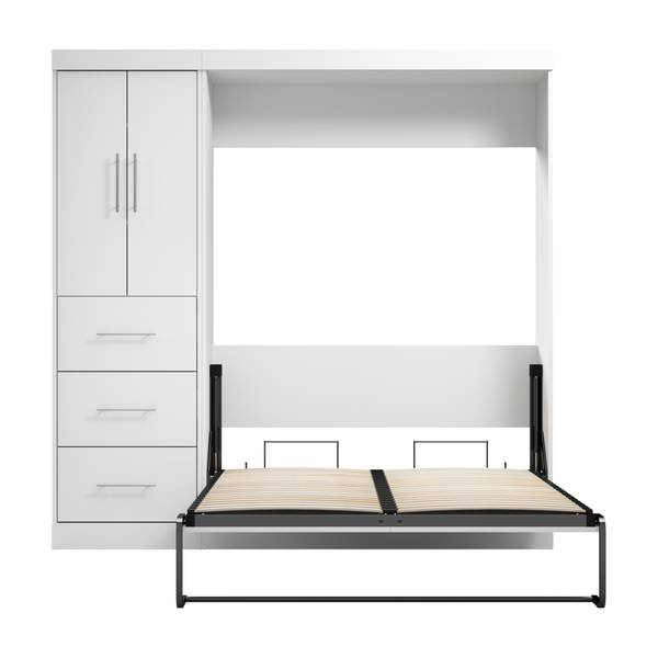 Lit escamotable double avec armoire-penderie (84L)