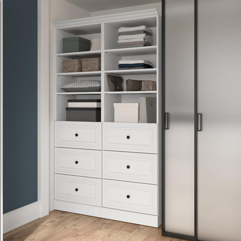 Système de rangement de garde-robe avec tiroirs 50L