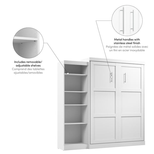 Queen Murphy Bed with Shelving Unit (90W)