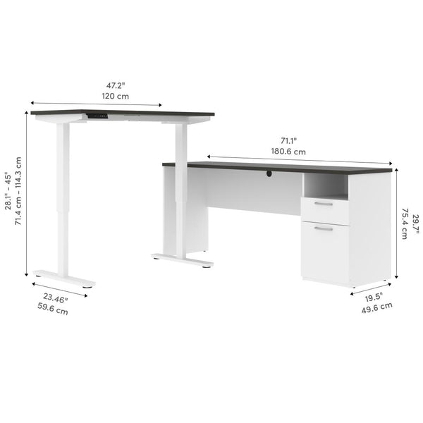 Bureau assis-debout électrique en L 72L