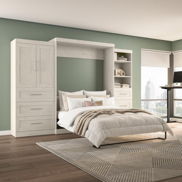Queen Murphy Bed with Open and Concealed Storage (126W)