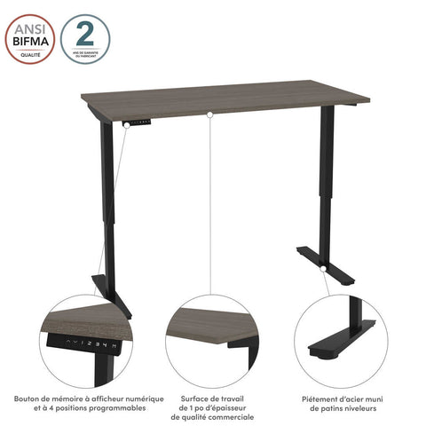 Bureau assis-debout 60L x 30P