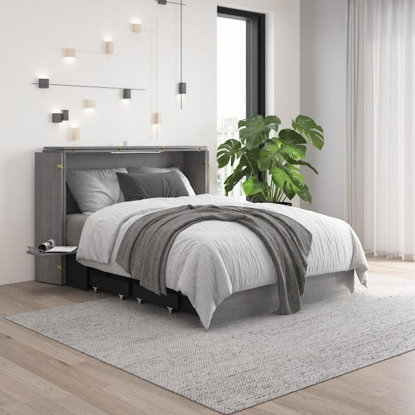 57W Full Murphy Cabinet Bed with Pullout Drawer