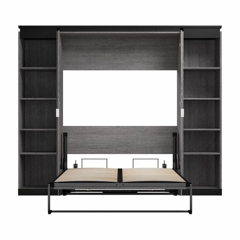 Lit escamotable double avec étagères (100L)