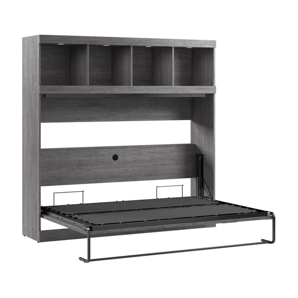 80W Full Horizontal Murphy Bed with Overhead Storage