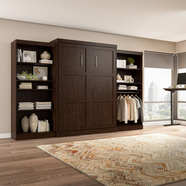 Grand lit escamotable avec 2 étagères (137L)