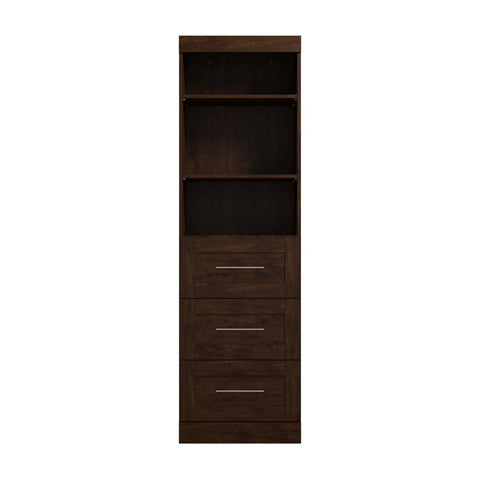 Contemporary Closet System with Drawers, 25W x 19D