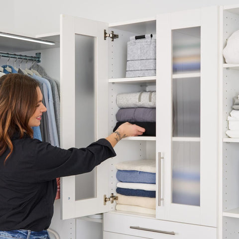 Ensemble de 2 portes en verre dépoli pour organisateurs de garde-robe modulaires 25 po Florence