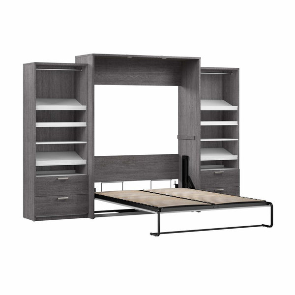 Queen Murphy Bed with 2 Closet Organizers with Drawers (125W)