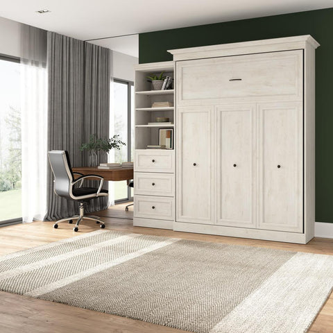 Grand lit escamotable et organisateur de garde-robe avec tiroirs (92L)