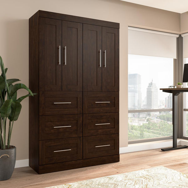 Contemporary Closet System with Doors & Drawers, 50W x 19D