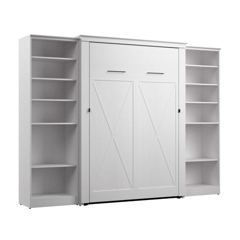 Lit escamotable double avec organisateurs de garde-robe (113L)