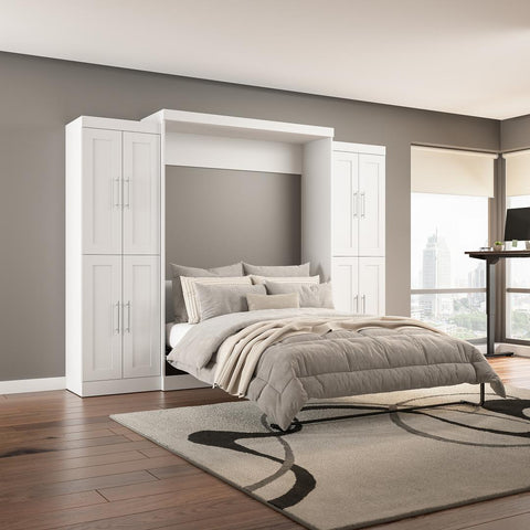Grand lit escamotable avec armoires (115L)