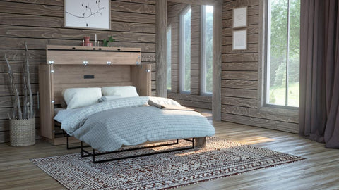 Lit cabinet deux places (double) avec matelas 61L