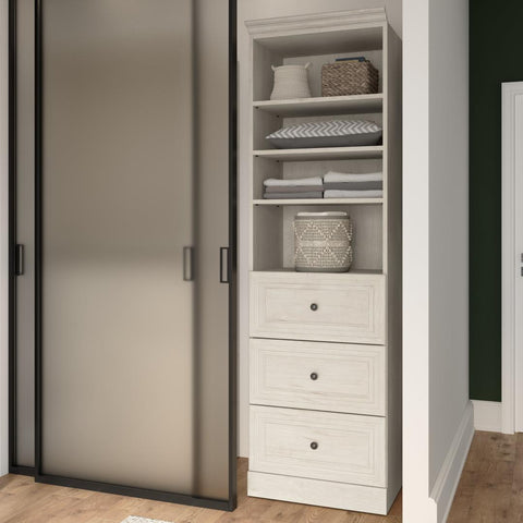 Traditional Closet System with Shelves & Drawers, 25W x 20D