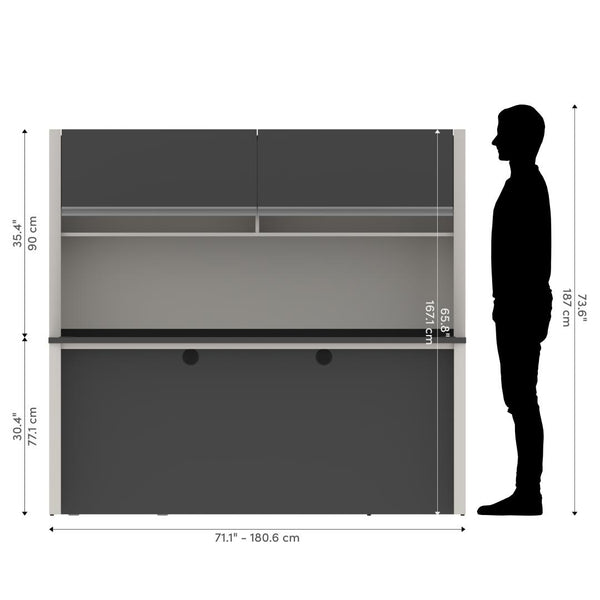 Bureau de direction en U 72L avec caisson et huche