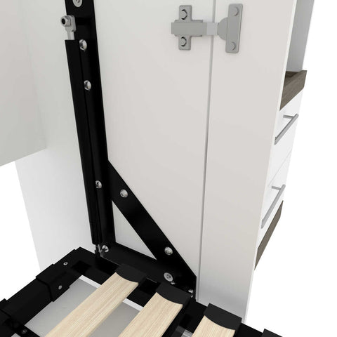 Grand lit escamotable (queen) avec rangement multifonctionnel (125L)