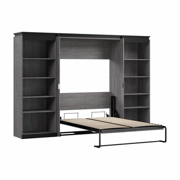 Lit escamotable double avec étagères (120L)