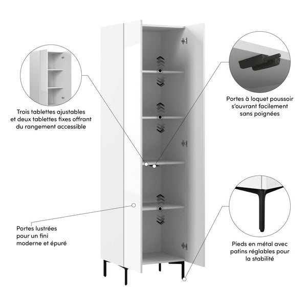 24W Modular Tall Storage Cabinet with Doors