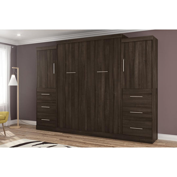 Grand lit escamotable avec 2 armoires-penderies (115L)