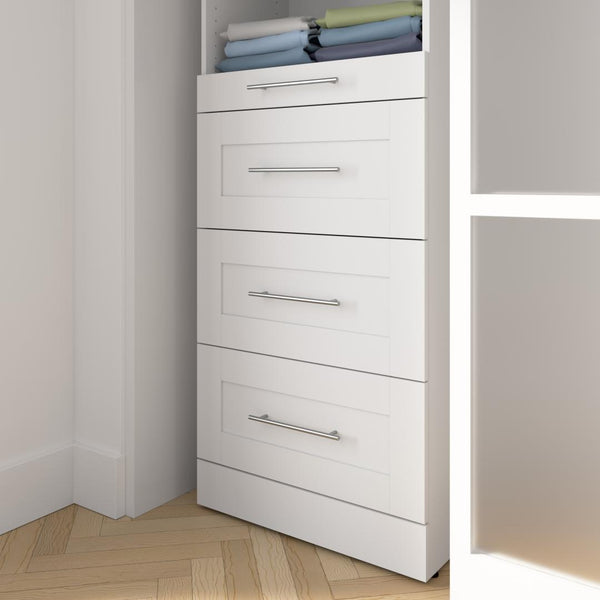 4 Drawer Set for Florence 25W x 16D Modular Reach-In or Walk-In Closet System Tower with Shelves, Shaker Style