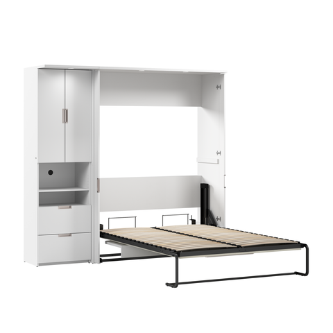 Lit escamotable double avec bureau et armoire (84L)