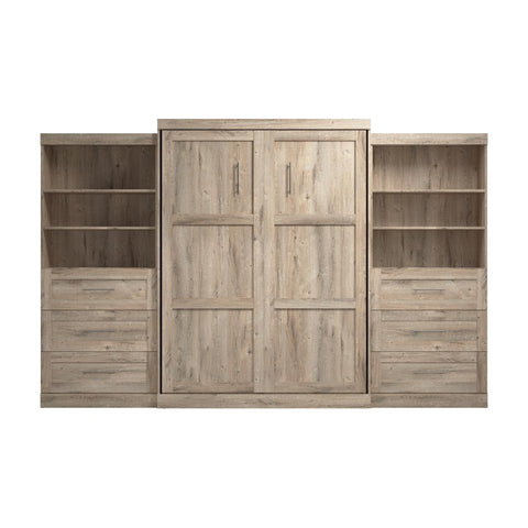 Grand lit escamotable et 2 étagères avec tiroirs (136L)